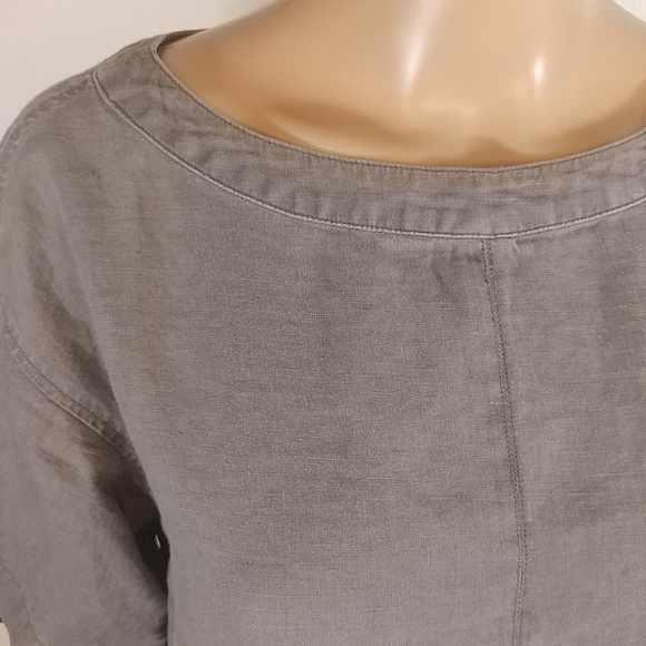 Grey 100% linen sheath dress. - Picture 2 of 11